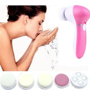 DHL gratuito 5 em 1 Multifuncional Multifunction Facial Cleaning Brush Spa Operado Kit Care Face Care Massager AE8782