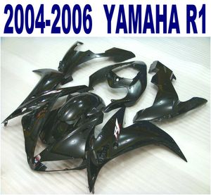 射出成形プラスチックフェアリングキットヤマハ2004 2005 2006 2006年2006年yzf R1すべての光沢のある黒いフェアリングセットYZF-R1 04-06 VL15