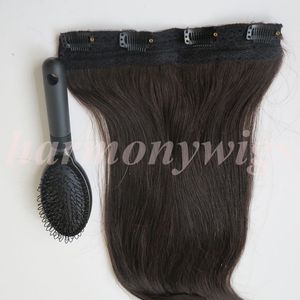 80 g 20 22 Zoll brasilianische Clip-in-Haarverlängerung 100 % Echthaar #1B/Off Black Remy Glattes Haar webt 1 Stück/Set mit kostenlosem KammMVVQ