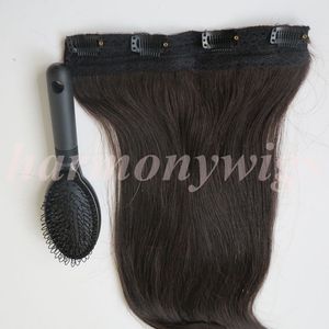 80g 20 22 polegadas Grampo Brasileiro na Extensão do cabelo 100% cabelo humano # 1B/Off Preto Remy Cabelo Liso tece 1 pçs/set pente grátisMVVQ