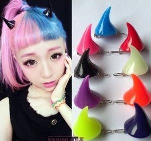 Overdreven Devil Horn Hairspin Harajuku Haarklemmen voor Cosplay Bobby Pins Diverse kleuren HJ103
