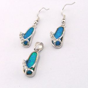 CZ Stone ile Opal Takı; Moda Kolye ve Küpe Seti Meksika Ateşi Opal Sandalet Tasarımları