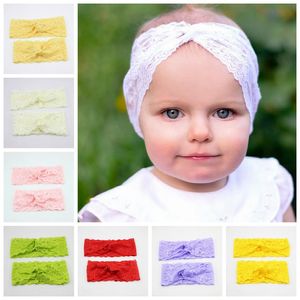 Nowe Kobiety / Koronki Baby Bow Headwrap Off Stretch Cross Twisted Knot Pałąk Zespół Włosów Vintage Head Wrap Photo Prop Akcesoria do włosów FD6562