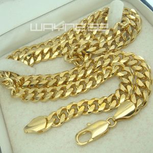 Herren-Kettenhalskette N246, 18 Karat 18 Karat Gold gefüllt, 7 mm breit, 60 cm oder 50 cm lang