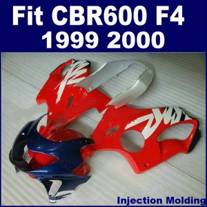 Injektionsgjutningsdelar till Honda CBR 600 F4 1999 2000 Red Blue Full Fairing Kit 99 00 CBR600 F4 FAIRING SETS XVGT