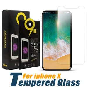 Skärmskydd för iPhone Pro Max XS XR Tempererat Glass för iPhone Plus LG Stylo Tougened Film mm med papperslåda