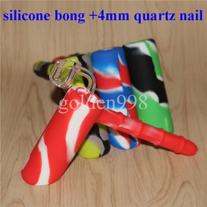 Кальяны на наличии Цветные силиконовые бонги Bebbler с ногтями силиконовые водяные трубы DAB буровой установка 19 мм 2 мм кварцевые ногти