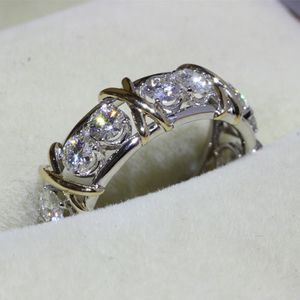 Joias da marca Victoria Wieck 10 quilates preenchidas com ouro branco topázio simulado casamento com diamantes aliança de princesa anéis de prata para mulheres tamanho 5/6/7/8/9/10