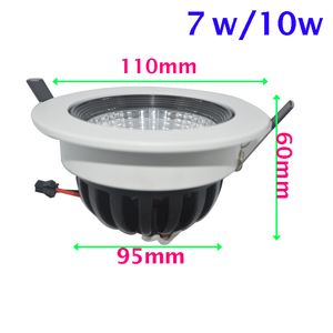 85LM / W LEDダウンライト天井ライトホワイトゴーセンカラー300-6000Kラウンドプロファイル10W COB LEDダウンライト