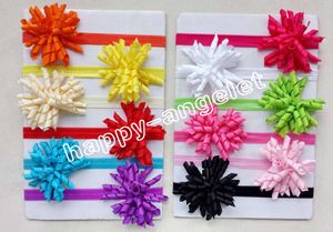 Girl Boutique Solid Korker Curly Ribbon Haarspangen Schleifen Elastisch schillerndes Stirnband Baby Corker Haarbänder Taufe Haargummis 50 Stück PD01