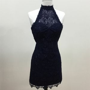 Fantastisk spets bodice med hög nacke kort billig cocktail prom klänningar 2018 med sequins bling designer party formella kvinnor klänningar mini