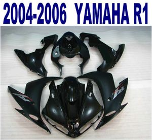 Литье под давлением ABS полный комплект обтекателя для YAMAHA 2004 2005 2006 YZF R1 все глянцевый черный мотоцикл обтекатели набор 04-06 yzf-R1 VL58