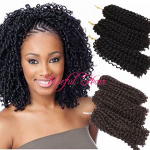 Útil Mali Bob # 27 Ombre extensão de cabelo castanho cor loira malibob 8inch marlybob kinky cabelo encaracolado crochet tranças de cabelo beleza sintética