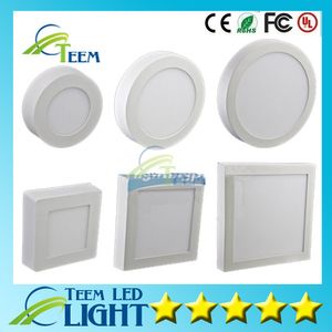 Dimbar 9W 15W 21W Round / Square LED Panel Ljus yta Monterad LED downlight Lighting LED tak ner Spotlight 110-240V + drivrutiner