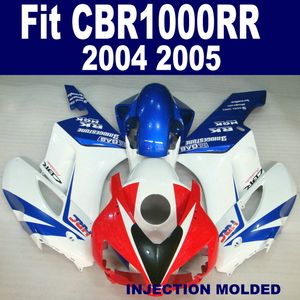 Fairings de molde de injeção Bodywork para Honda CBR 1000 RR 2004 2005 Branco Azul Vermelho CBR1000RR 04 05 Kit de Feira Plástico KA3