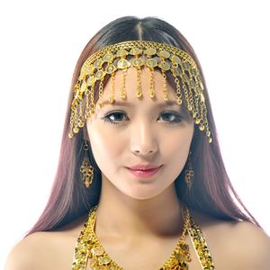 Belly Dance Bollywood Kostüm Tribal Schmuck Gold/Silber Stirnband Kopfstücke Propie Bauch Tanz Cions Kopfschmuck Kostenloser Versand