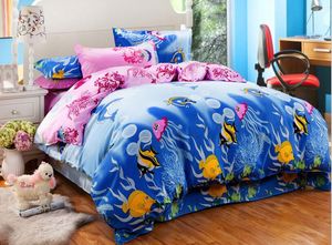 Karton Kinder Muster Bettwäsche Sets Luxus enthalten Bettbezug Bettlaken Kissenbezug König Königin voller Größe kostenloser Versand