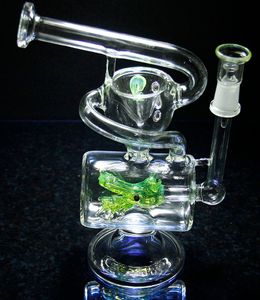Glass Bong USA Design Ny Recycler Water Pipe Oil Rig Bongs Glass Bubbler med 14,4 mm fog