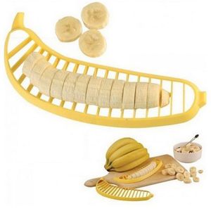 Banan Slicer Chopper Cutter Peeler Fruit Sallad Sundaes Cereal Easy Kitchen Tools Gadget Helper Gratis frakt