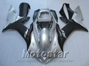 Vollverkleidungssatz aus Spritzguss-ABS für Yamaha R1 2002 2003, mattschwarz und silberfarben, Verkleidungsset 02 03, Yamaha R1 LQ12