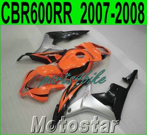 Formowanie wtryskowe Bodykits dla HONDA CBR600RR 2008 2008 Black Silver Orange Custom Clower Cairing Kit CBR 600RR F5 07 08 LY8