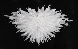 100% munblåsa CE UL Borosilikat Murano Glass Dale Chihuly Art Excellent White Lighting Living Room Candelier