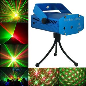 Gratis frakt ! Ny Blå / Svart Mini Projektor Röd Grön DJ Disco Light Stage Xmas Party Laser Lighting Show Laser Lighting