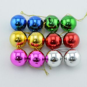 Sex stycke 1,2-3,9 tum plastbauble jul dekorativa bollar för att dekorera Chrismas Tree Plastic Ball Gratis frakt CB0102