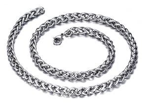 Topp som säljer övertygande silver 6mm 23.6 '' Högkvalitativ 316L Rostfritt stål Braid Curb Chain Halsband för män Tunga smycken gåvor