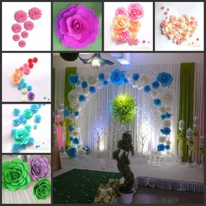 Big Foam Rose Flower For Wedding Stage Background Door Decorative Flower Party Decoration Supplies 42 Colors