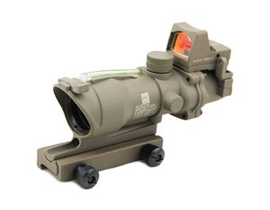 Nuovo tattico Trijicon ACOG 4x32 Fonte vera Fibra Green Ambito da fucile illuminato con Micro Dark Micro Red Dark Earth