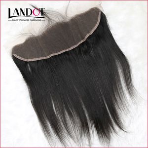 Grad 8a Peruvian Silky Rak Lace Frontal Stängning Storlek 13 * 4 