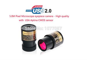 Freeshipping 5.0mp USB2.0 Aptina CMOS Sensor Mikroskop Digital okular Kamera / fångar Stillbilder Strömmar LiveVideos