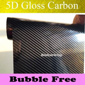 Ultra Glossy 6D Carbon Fiber Vinyl Wrap Super Gloss Обертки, такие как настоящий углерод с воздушным пузырьком.