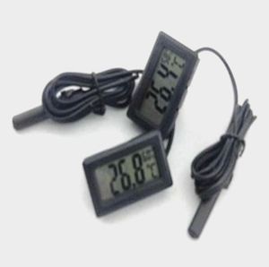 Mini Cyfrowy Termometr LCD Higrometr Temperatura Miernik Temperometrowy Termometr Sonda Biała i czarna