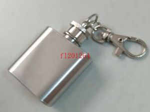 100pcs/lot Fedex DHL Free Shipping Laser Welding 1 ounce 1oz stainless steel mini hip flask With keychain