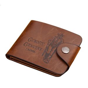 Gorąca Sprzedaż Moda Vintage Hunter Krótkie torebki Retro Styl Magnes Bifold PU Mężczyźni Skórzany Portfel