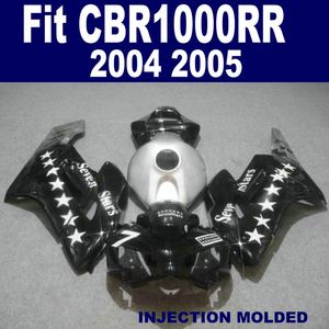 Injektionsform Bodywork Fairings för Honda CBR1000RR 04 05 Svart Sevenstars 1000 RR 2004 2005 Freeship Fairing Kit KA71