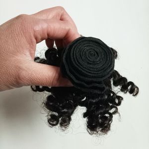 Mongoliska brasilianska Virgin Hair Obehandlat Ny Kort Typ Ink Kinky Curly G PC g Svart Kvinna Populär Indisk Remy Hair