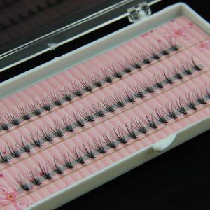 Toptan-2015 Popüler 60 adet Profesyonel Siyah Insan Yapımı Makyaj Bireysel Küme Göz Lashes Aşılama Sahte Yanlış Eyelashes