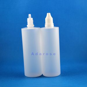 120 ML 100PCS/Lot Plastic Dropper Bottles Tamper Proof Thief Safe Caps Squeezable Juice bottles with fat nipples