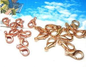 14mm cor-de-rosa banhado a ouro fecho de lagosta DIY descobertas de jóias fazendo para pulseira colar acessórios clasps