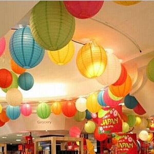 Fashion Party Decoration 10" 25 CM Chinese Paper Lanterns With LED Lights For Wedding Christmas Birthday Hanging Ornament Supplies