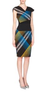 Mini abiti tubino con stampa geometrica da donna con scollo a V 018177