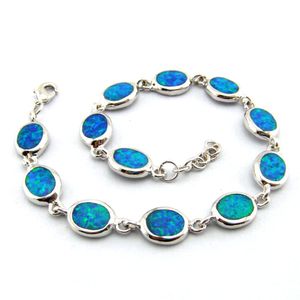 Pulseira de moda pulseira de arco-íris místico pulseira de opala azul para senhora