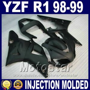 flat matte black for YAMAHA R1 fairings 1998 1999 year model body kit 98 99 yzf r1 fairing kits bodywork parts set V2DU