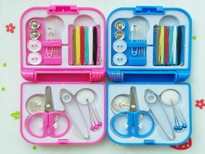 100sets/lot Free Shipping Portable Mini Travel Sewing Box With Color Needle Threads Sewing Kits Sewing Set DIY Home Tools