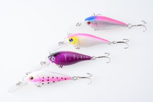 600 adet Balıkçılık Lure Crankbait Sert plastik Yem Tatlı Su 8 CM 7.2G 6 # HOOKS Minnow Crankbait Sert Yem Crappie Balıkçılık Mücadele MI081