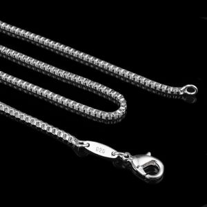 50pcs / lot grossist 1,4mm bred unisex-kedjor halsband smycken 925 sterling sliver kärlek julklapp kvinnor halsband