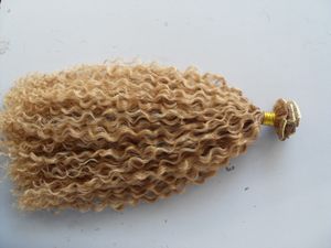 Brasilianisches reines remy-lockenhaar-einschlagclip in natürlichen verworrenen locken webt unverarbeitete blonde 6130 menschliche verlängerungen